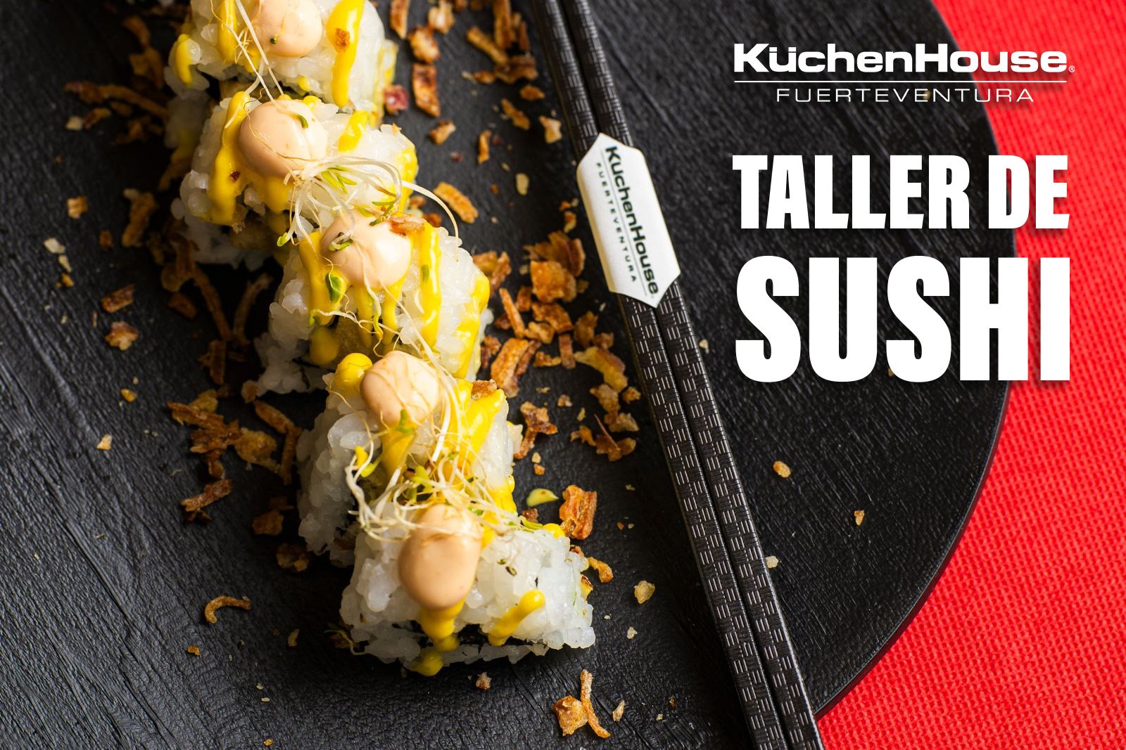 Sushi elaborado durante el taller de sushi en KüchenHouse Fuerteventura
